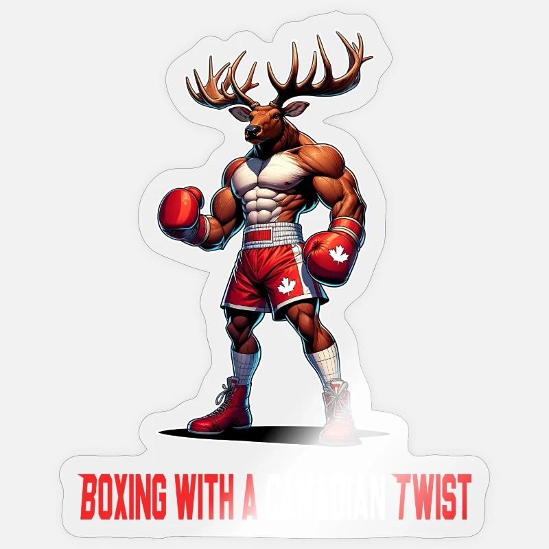 Canada elk box design - Sticker size S (10 x 10 cm) - transparent glossy