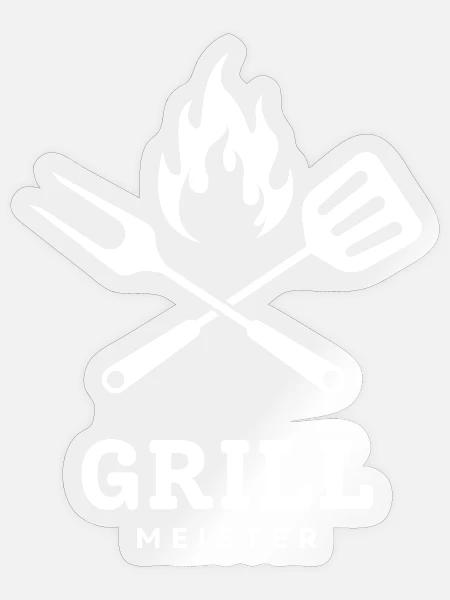 Grillmeister - Sticker Größe S (10 x 10 cm) - Transparent glänzend