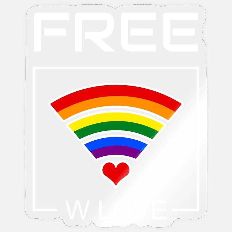 Rainbow Heart Connection Sticker size S (10 x 10 cm)