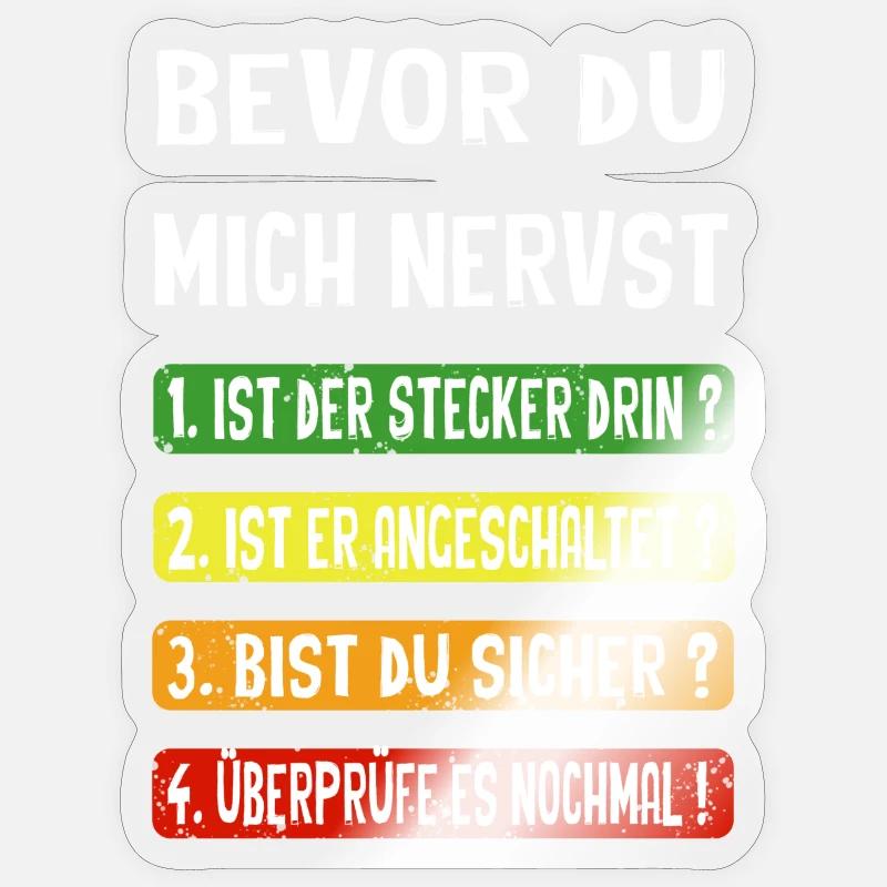 Bevor du mich nervst - Sticker Größe S (10 x 10 cm) - Transparent glänzend