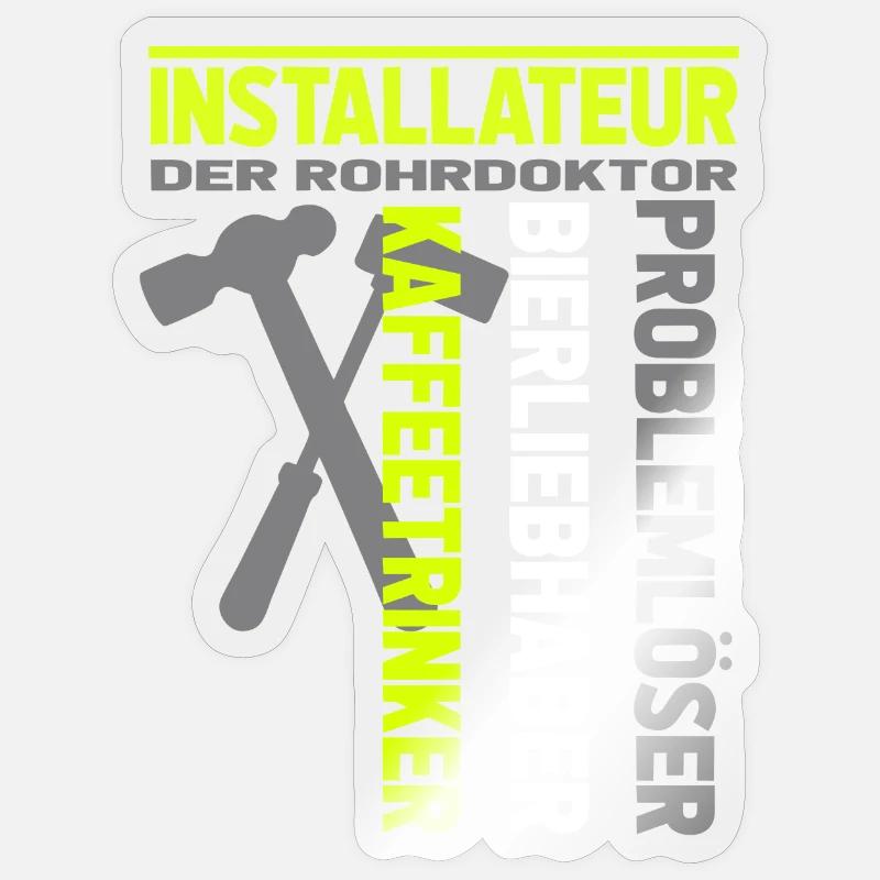 Plumber Problem Solver Funny Pipe Doctor Sticker size S (10 x 10 cm)