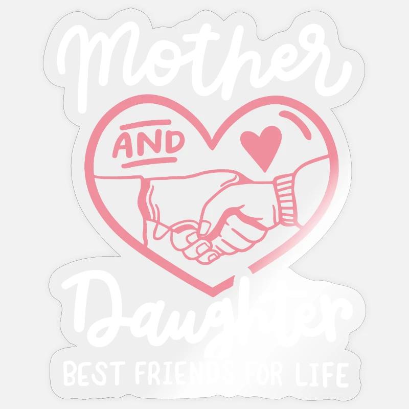 Mutter Tochter Muttertag - Sticker Größe S (10 x 10 cm) - Transparent glänzend