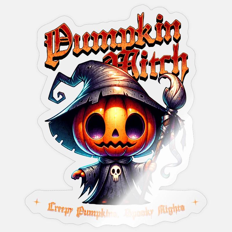 Pumpkin Witch Halloween - Sticker Größe S (10 x 10 cm) - Transparent glänzend