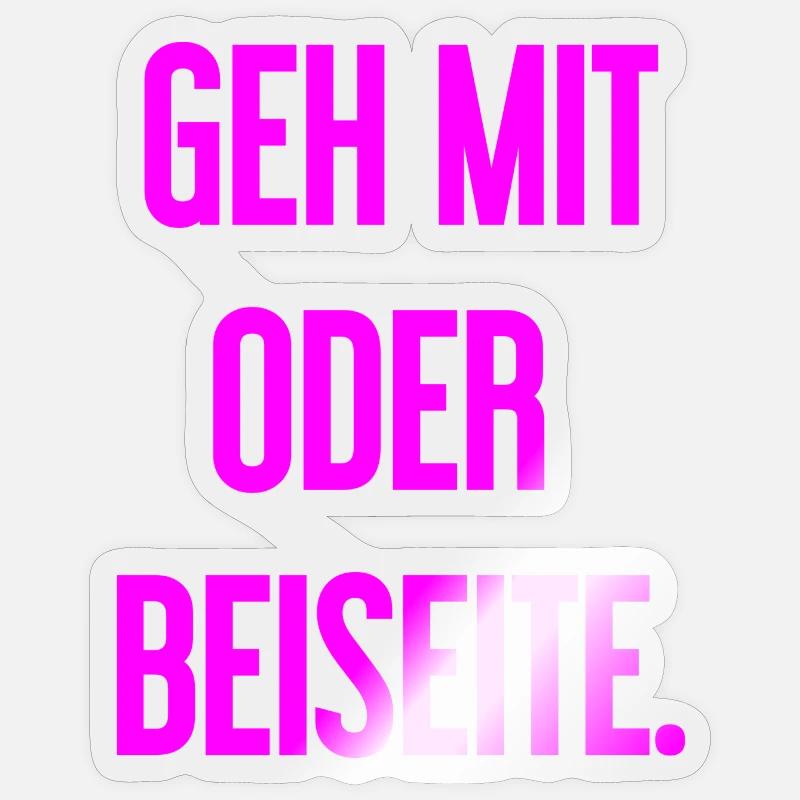 Geh mit oder beiseite Sticker Größe S (10 x 10 cm)