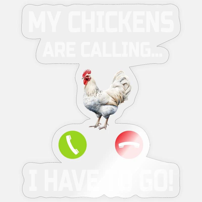 Poulets Poulets - Sticker taille S (10 x 10 cm) - brillant transparent