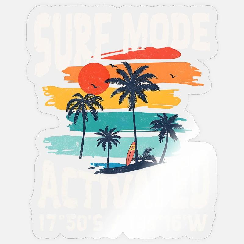 Surf mode activated Copy - Sticker size S (10 x 10 cm) - transparent glossy