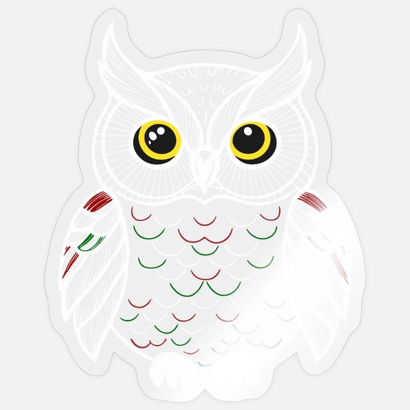 bunte Eule Sticker Größe S (10 x 10 cm)