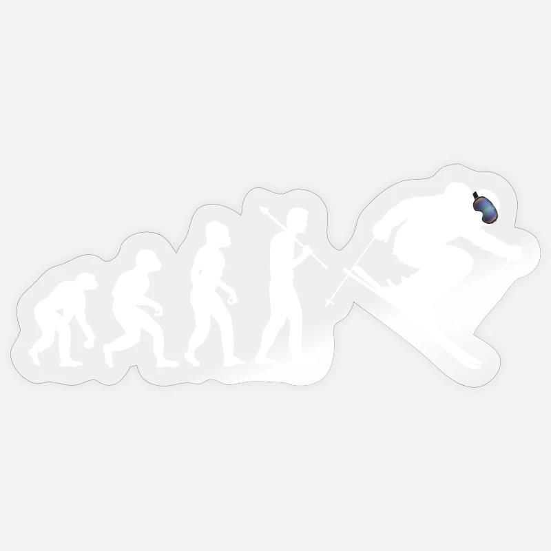 Skifahrer Evolution Sticker Größe S (10 x 10 cm)