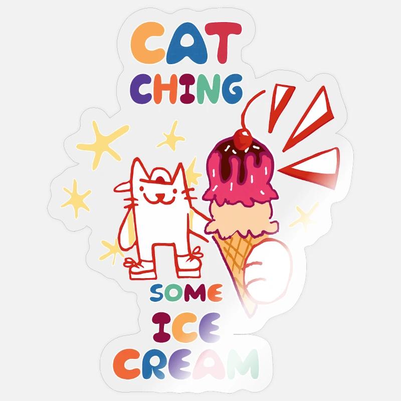 Attraper une glace Sticker taille S (10 x 10 cm)