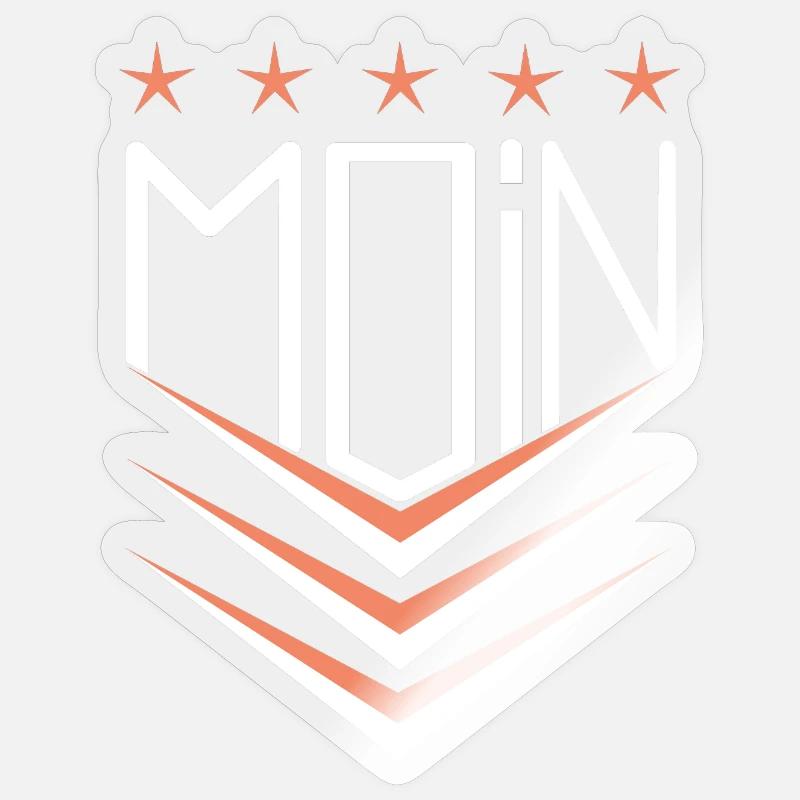 moin - Sticker Größe S (10 x 10 cm) - Transparent glänzend