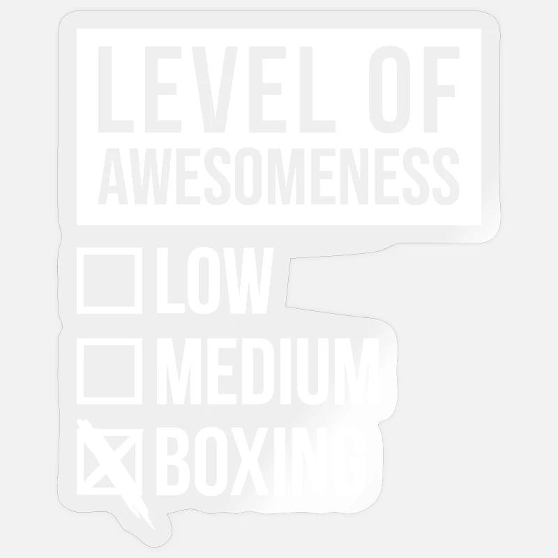 boxe - Sticker taille S (10 x 10 cm) - brillant transparent