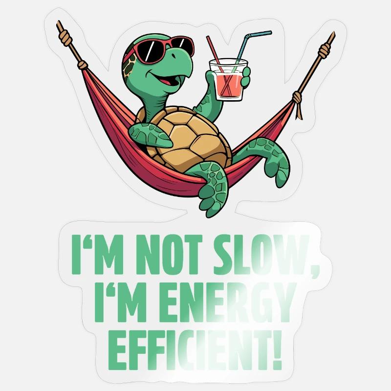 Relaxed turtle efficiency Sticker size S (10 x 10 cm)
