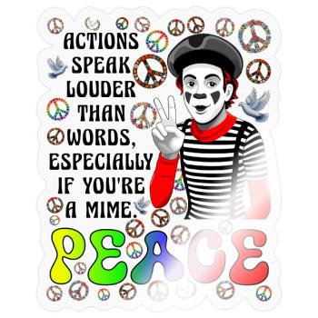 La paix est la chose la plus importante - Sticker taille S (10 x 10 cm) - brillant transparent - Devant