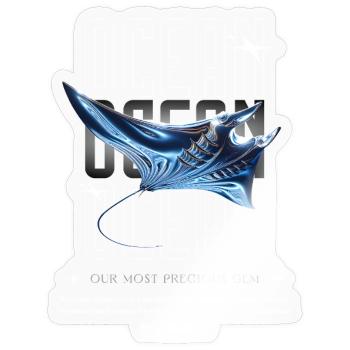 Ocean Manta Precious Treasure - Sticker size S (10 x 10 cm) - transparent glossy - Front
