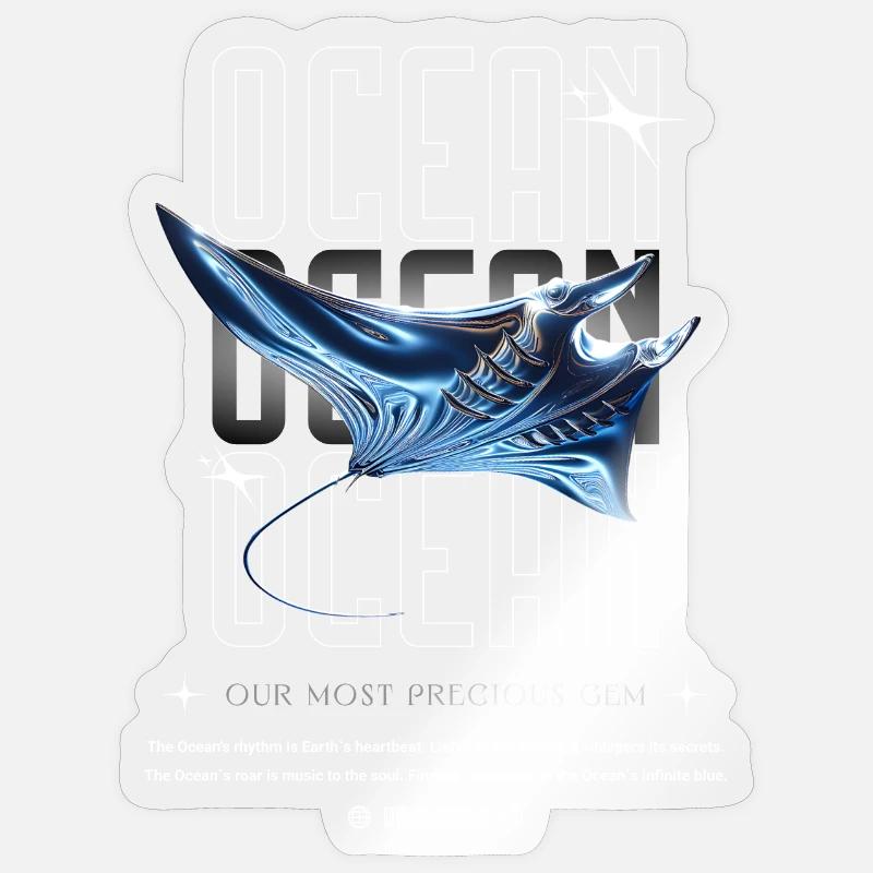 Trésor précieux de la Manta de l’Océan Sticker taille S (10 x 10 cm)
