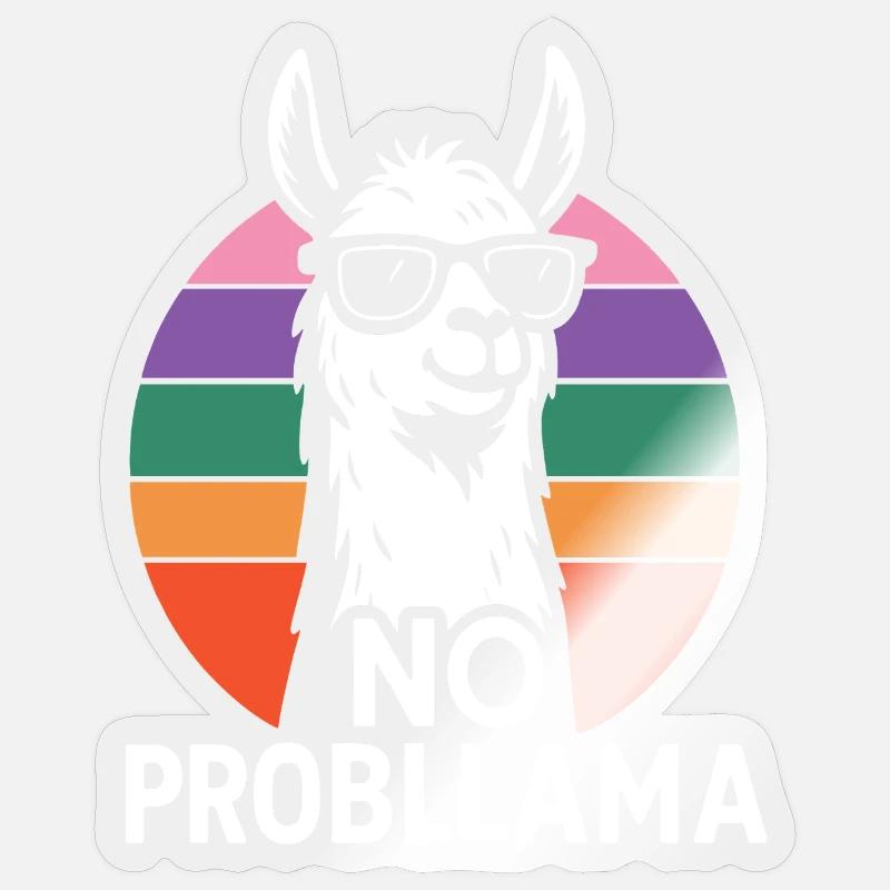 Pas de look rétro Probllama Sticker taille S (10 x 10 cm)