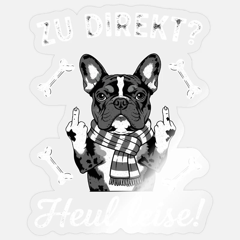 Bouledogue français cool - Sticker taille S (10 x 10 cm) - brillant transparent
