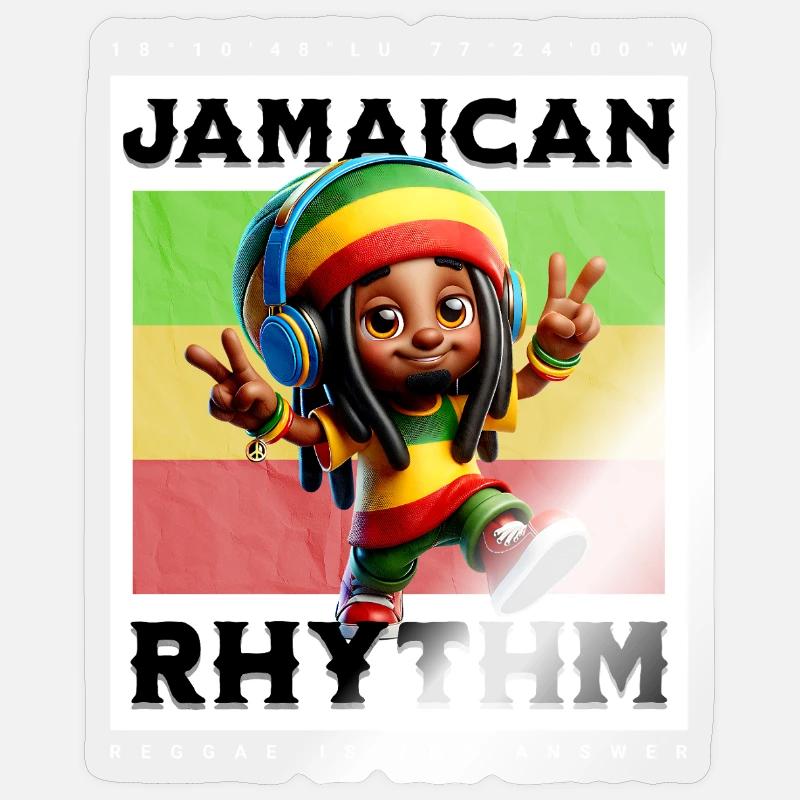 Jamaican Rhythm Motif Sticker size S (10 x 10 cm)