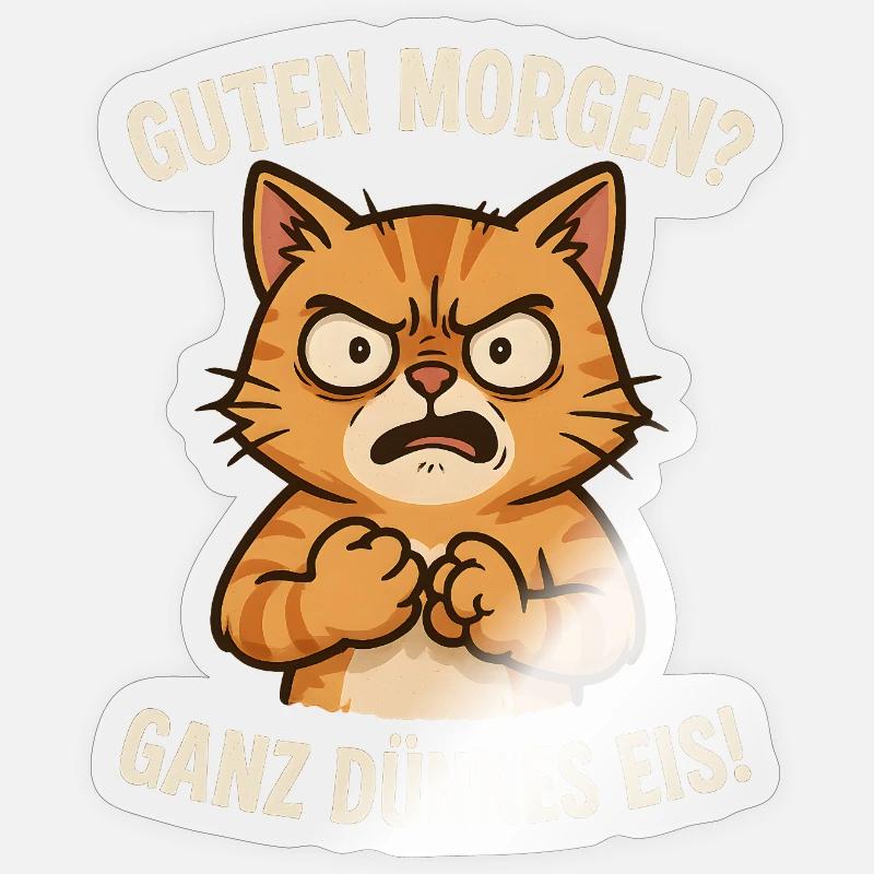 chat de glace très fin - Sticker taille S (10 x 10 cm) - brillant transparent