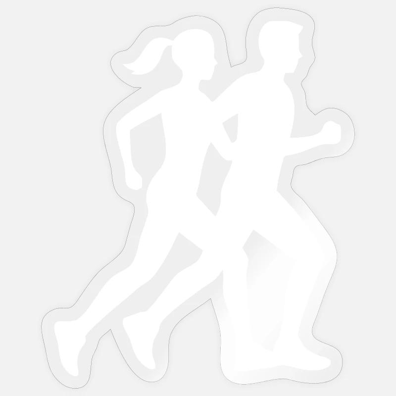 Conception dynamique de la silhouette de course à pied Sticker taille S (10 x 10 cm)