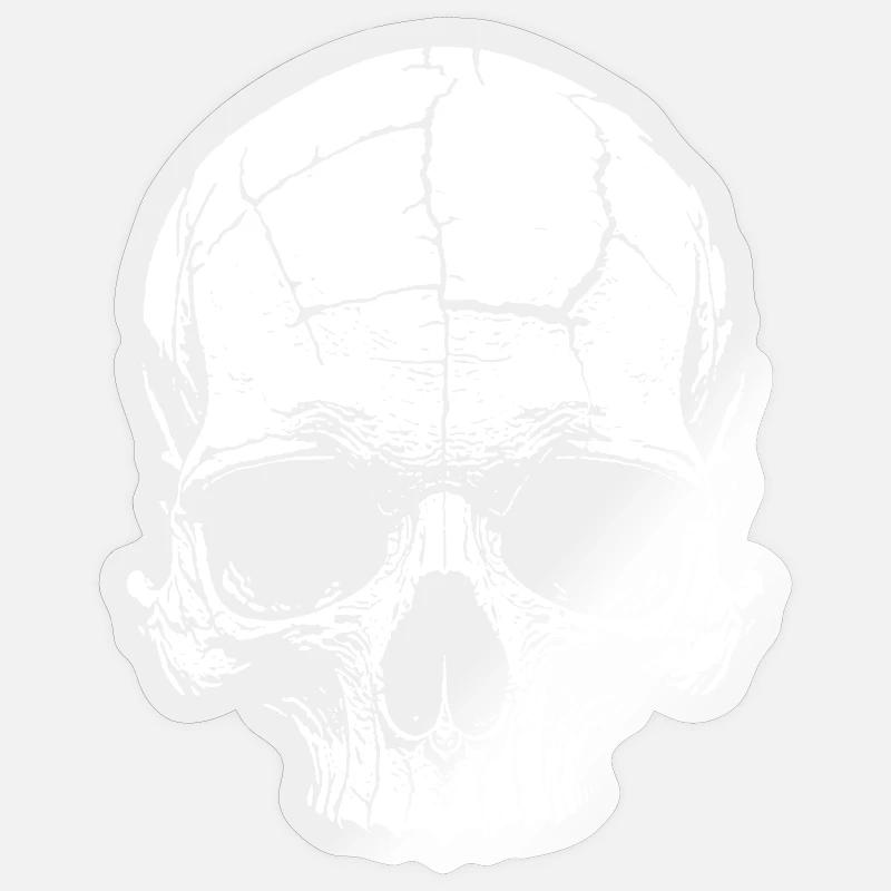 Totenkopf Crâne Schädel - Sticker taille S (10 x 10 cm) - brillant transparent