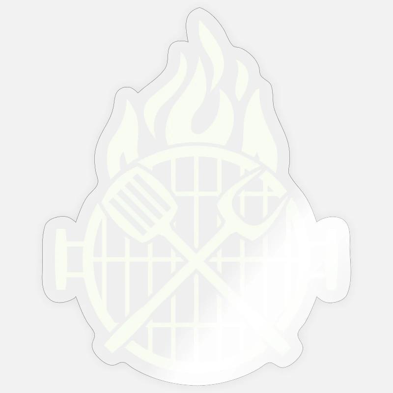 grill_grillzange- - Sticker taille S (10 x 10 cm) - brillant transparent