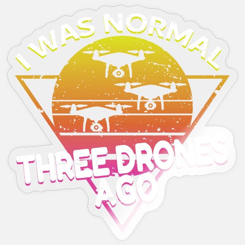 I was normal three drones ago Vintage Sticker Größe S (10 x 10 cm)