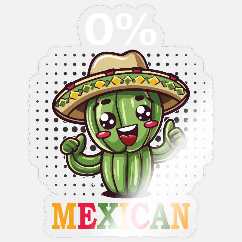 0% Mexican Cinco De Mayo Fiesta - Sticker Größe S (10 x 10 cm) - Transparent glänzend