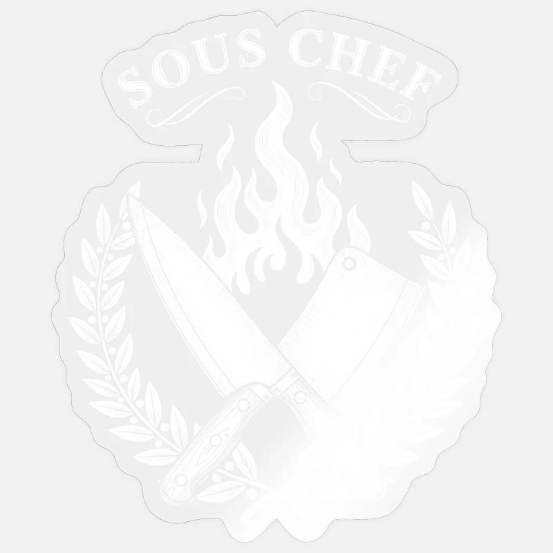 Sous-chef Flammes Conception de cuisson Sticker taille S (10 x 10 cm)