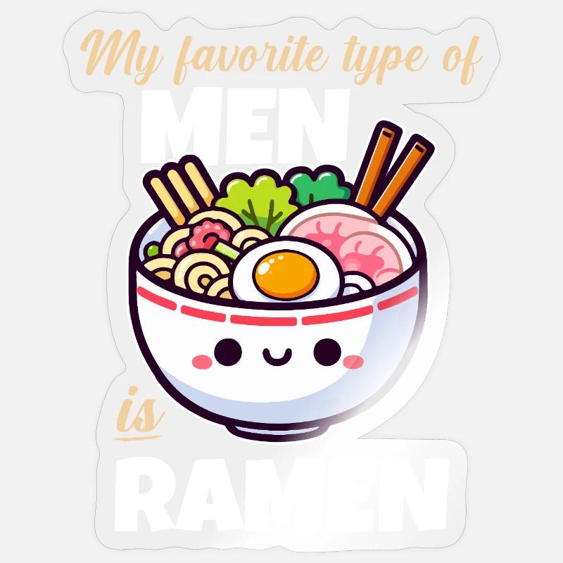 Mon type préféré ramen kawaii - Sticker taille S (10 x 10 cm) - brillant transparent