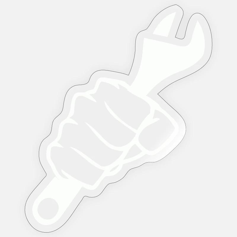 Fäuste und Schrauber Kraft - Sticker Größe S (10 x 10 cm) - Transparent glänzend
