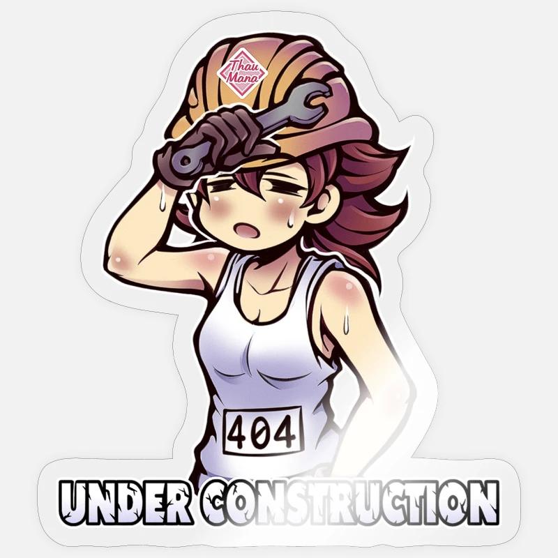 Under Construction - 404 - Sticker size S (10 x 10 cm) - transparent glossy