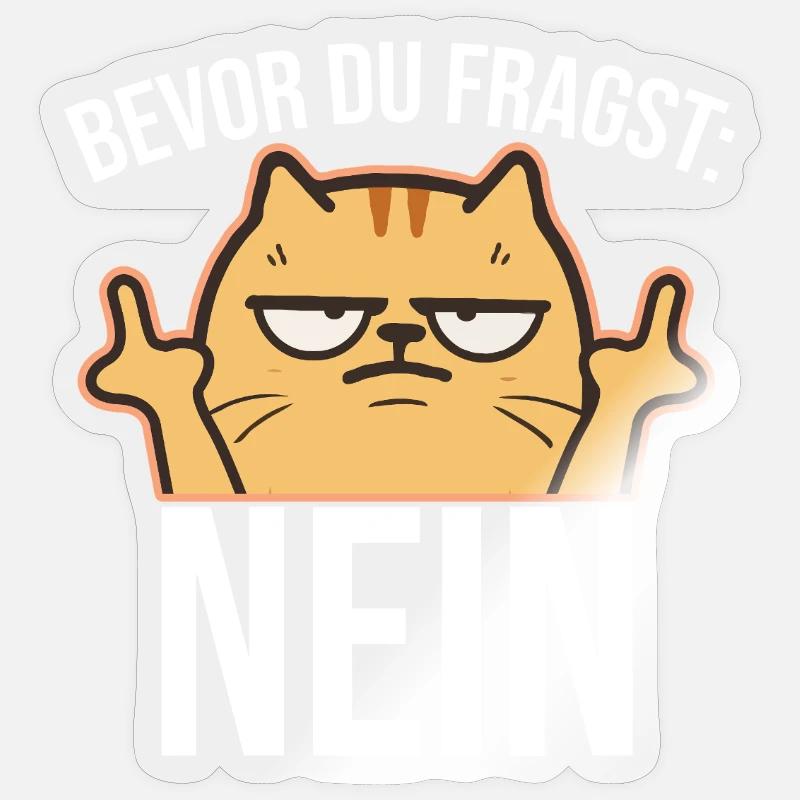 Mittelfinger Katze  - Sticker Größe S (10 x 10 cm) - Transparent glänzend