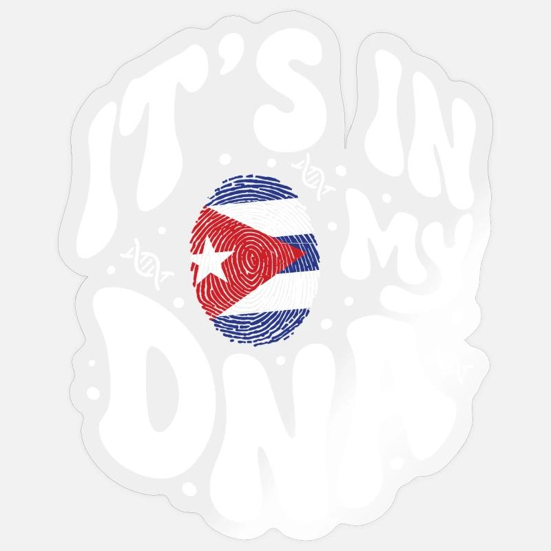 ADN cubain Cuba Drapeau hispanique - Sticker taille S (10 x 10 cm) - brillant transparent