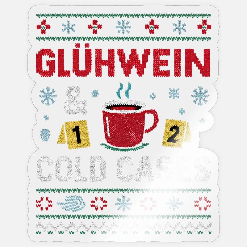 Mulled Wine & Cold Cases - Sticker size S (10 x 10 cm) - transparent glossy