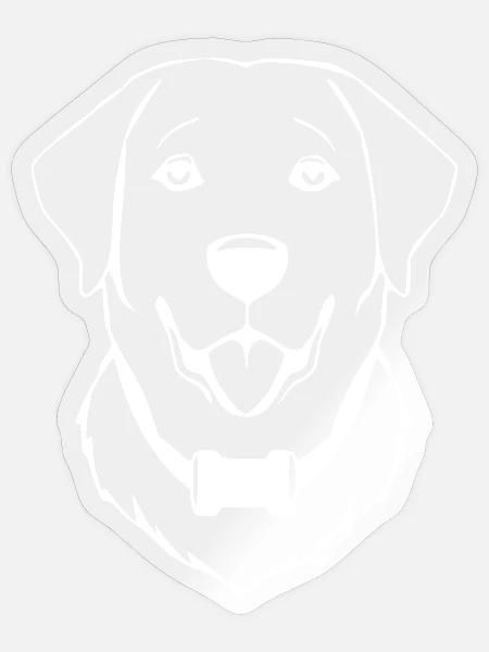 Golden Retriever Hunde T-shirt Hundekopf Geschenk - Sticker Größe S (10 x 10 cm) - Transparent glänzend