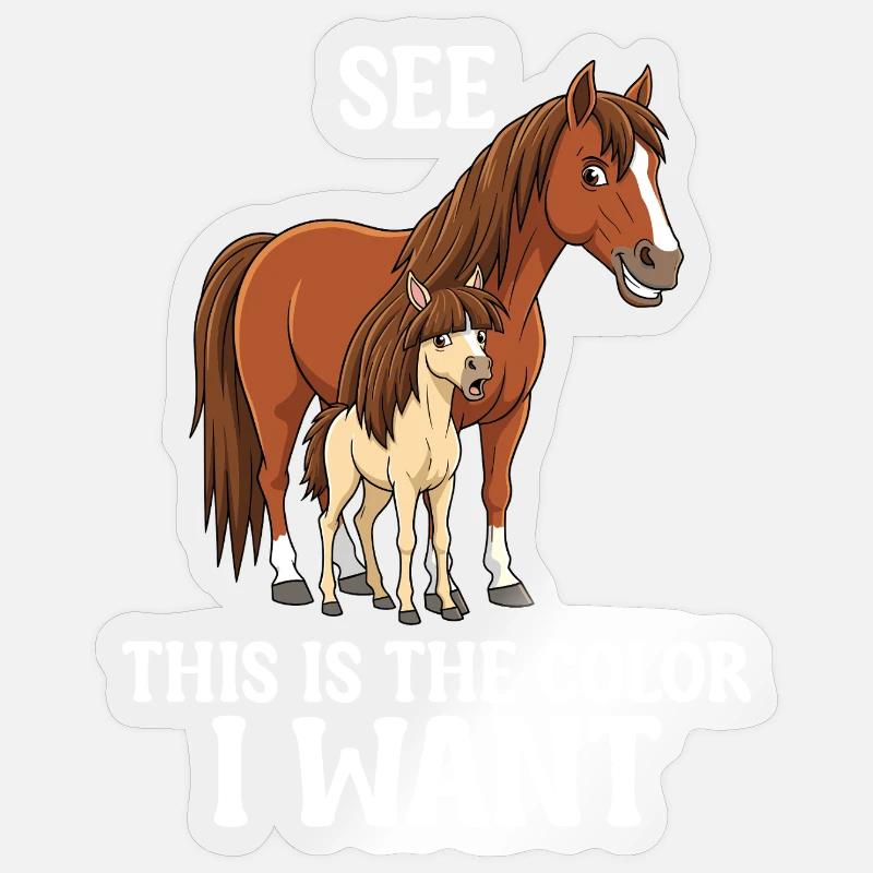 Humour Cheval Cavalier Équitation - Sticker taille S (10 x 10 cm) - brillant transparent