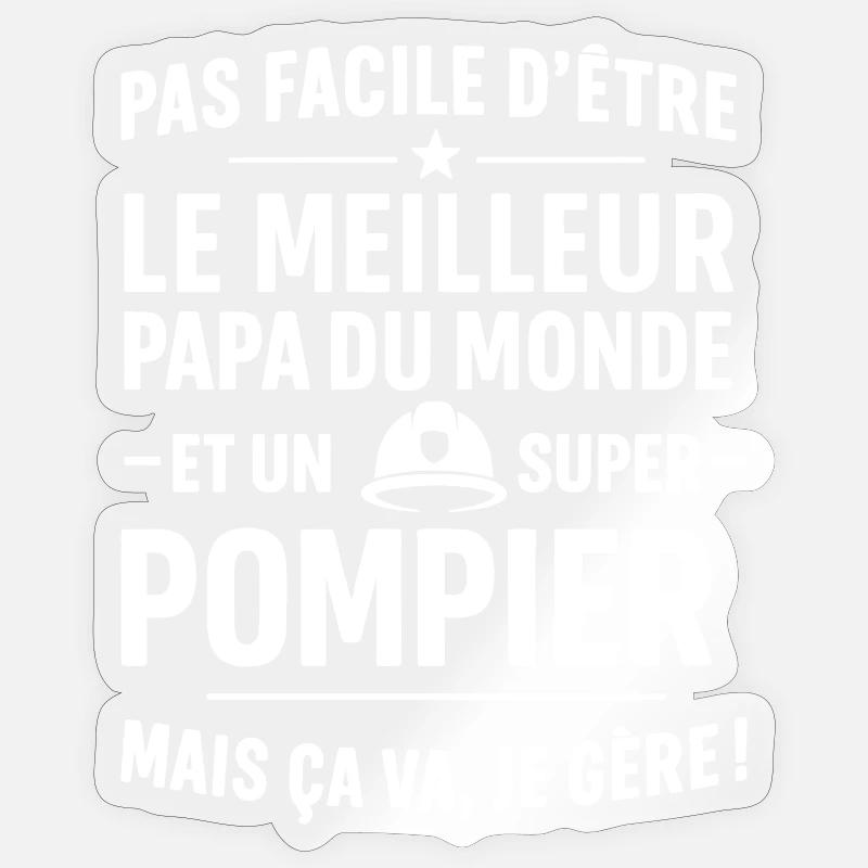 Firefighter – Super Dad Firefighter - Sticker size S (10 x 10 cm) - transparent glossy