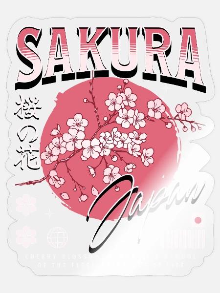 Sakura Kirschblüte Japanisches Kirschblütenfest - Sticker Größe S (10 x 10 cm) - Transparent glänzend