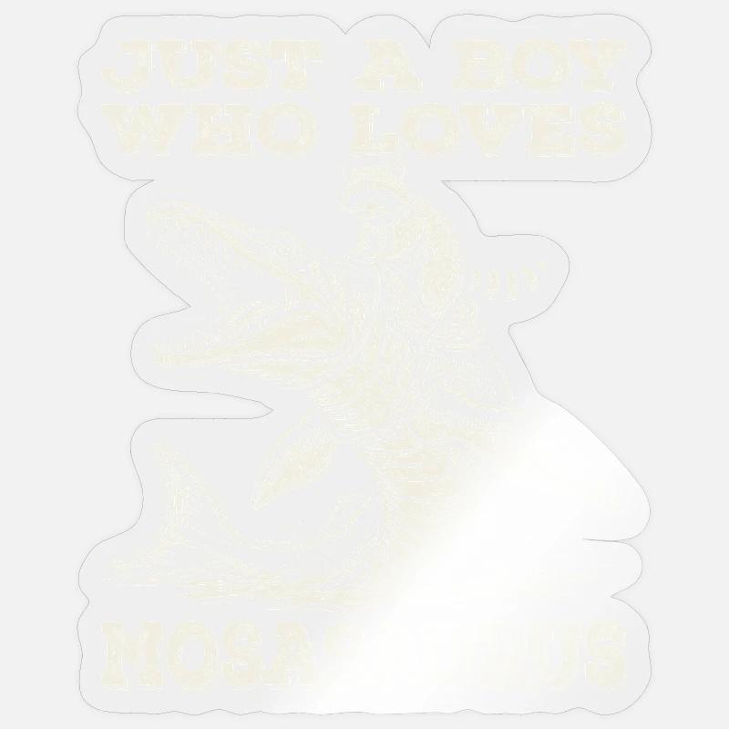 Nur ein Junge, der den Mosasaurus-Waschbären liebt Sticker Größe S (10 x 10 cm)