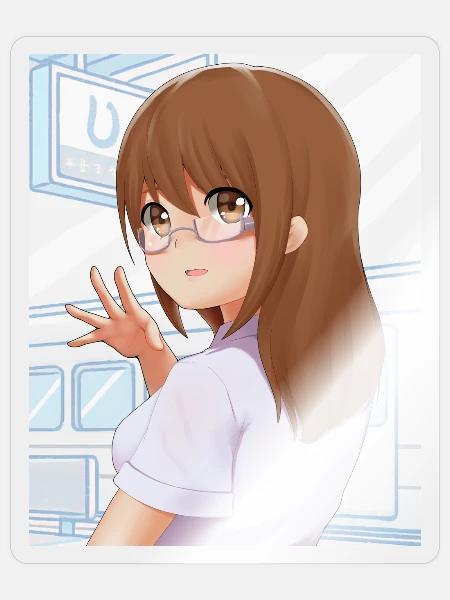 Mädchen mit Brille für Anime-Fans - Sticker Größe S (10 x 10 cm) - Transparent glänzend