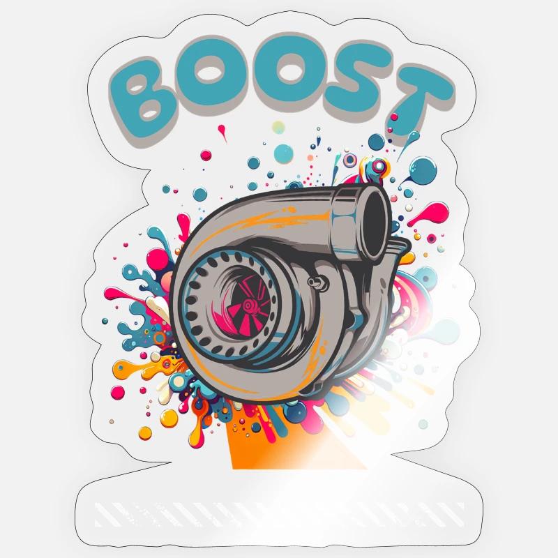 Boost - Sticker size S (10 x 10 cm) - transparent glossy
