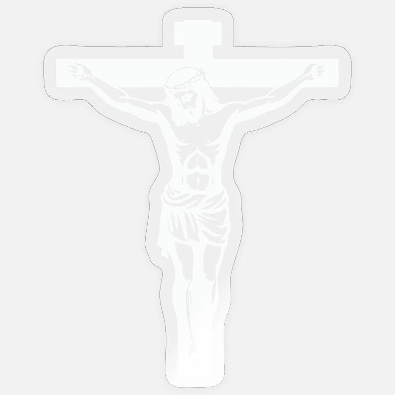 Croix de Jésus - Sticker taille S (10 x 10 cm) - brillant transparent