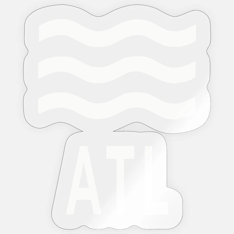 ATL Waves Graphic Tee - Sticker size S (10 x 10 cm) - transparent glossy