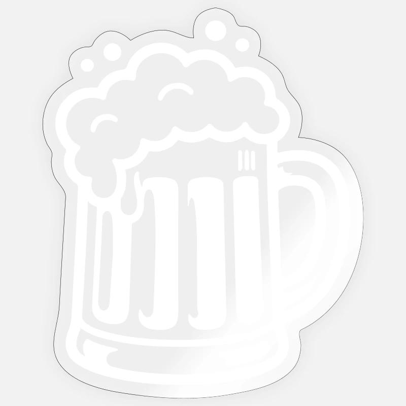 Bierkrug Comic Bier - Sticker Größe S (10 x 10 cm) - Transparent glänzend