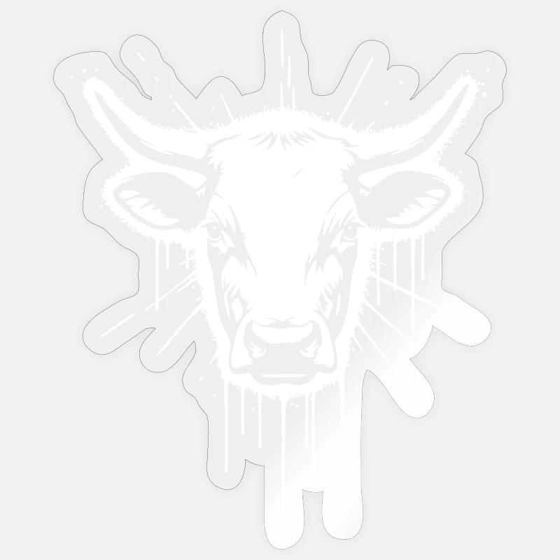 Stier Kopf Bulle Graffiti Vektor Sticker Größe S (10 x 10 cm)