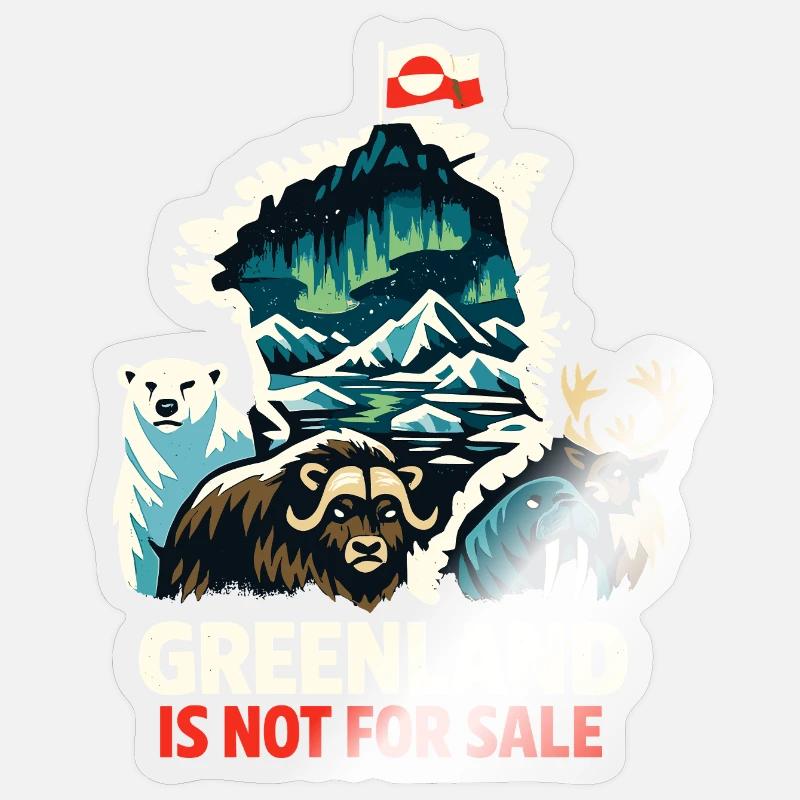 Grönland Flagge Tiere Eisbär Geschenk - Sticker Größe S (10 x 10 cm) - Transparent glänzend