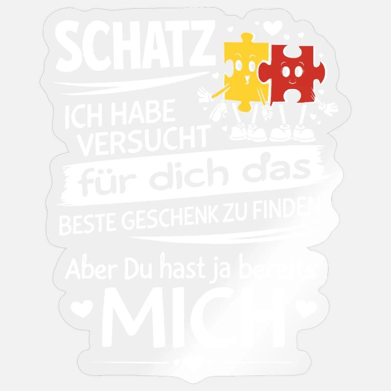 Schatz Geschenk Spruch Puzzleherz Sticker Größe S (10 x 10 cm)