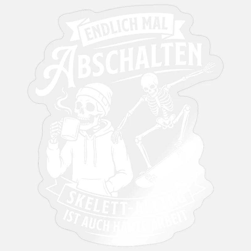 Switch off with Skeleton Skate Sticker size S (10 x 10 cm)
