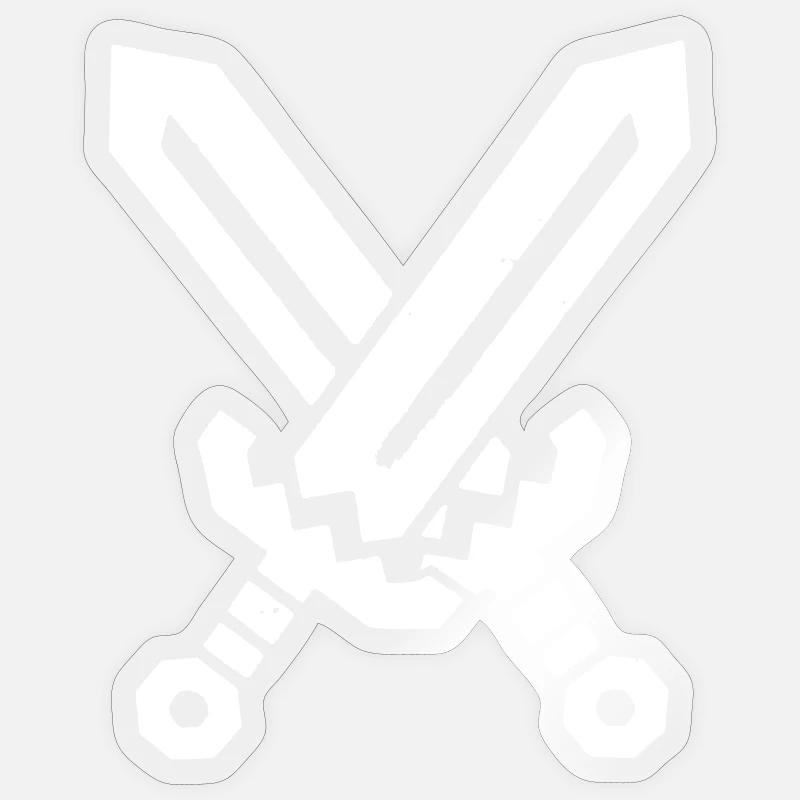 Pixel Schwerter 8-Bit Retro Sticker Größe S (10 x 10 cm)